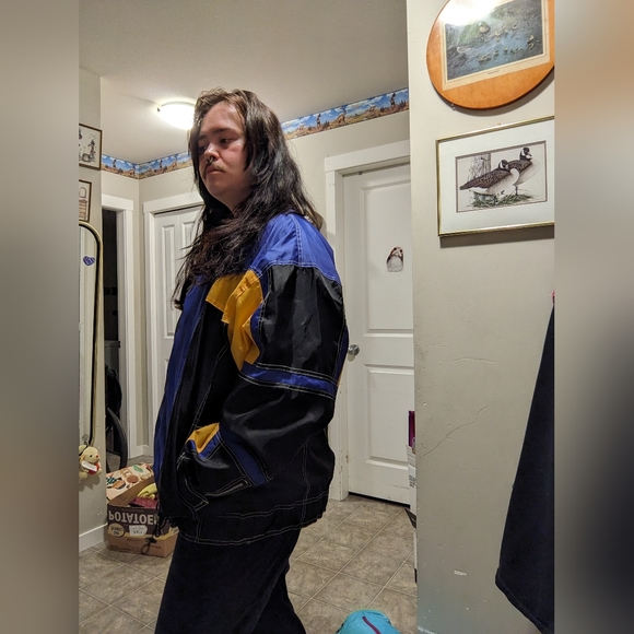 Y2K 90s Color Block Windbreaker jacket - Picture 4 of 8